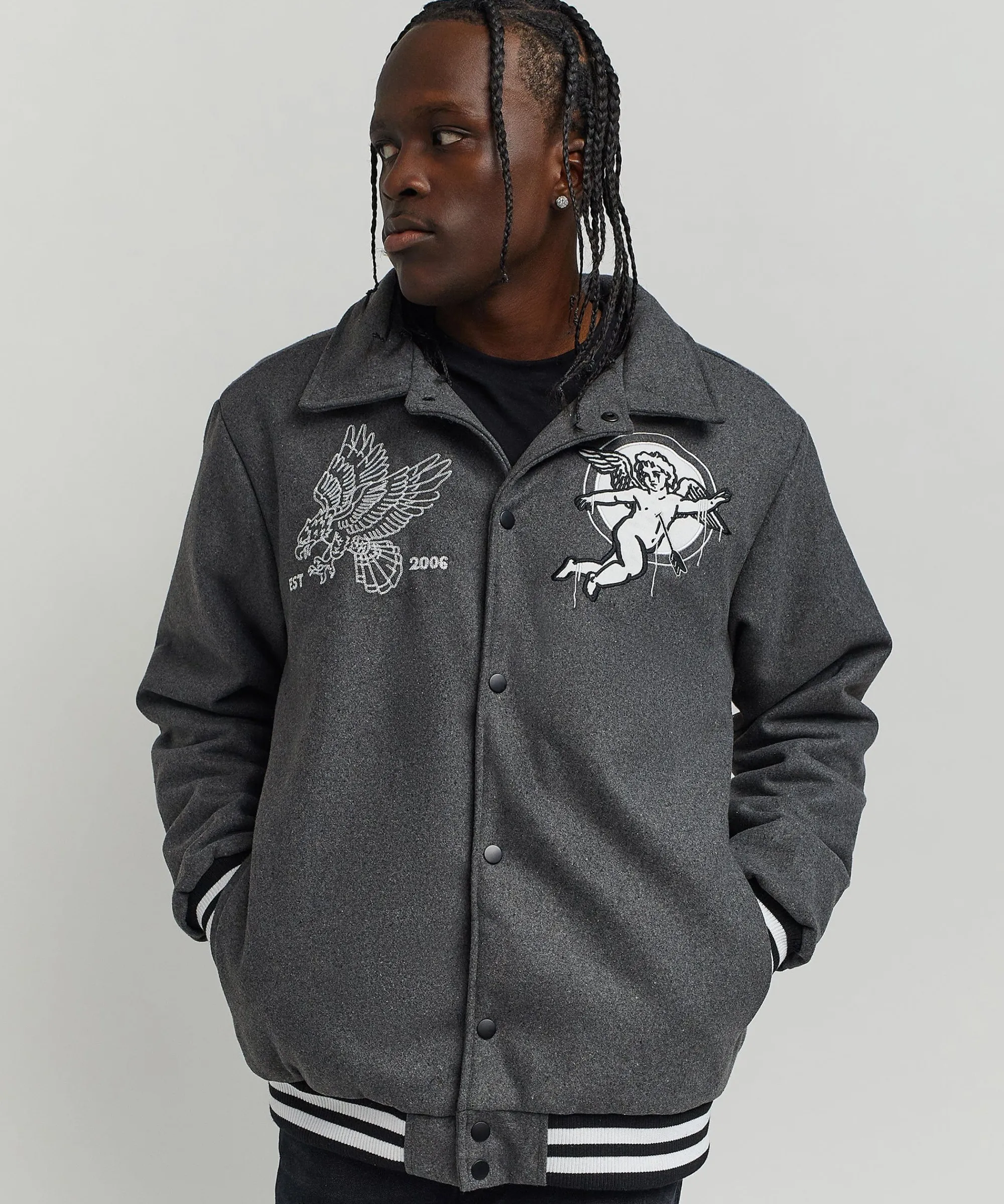 cherub_varsity_jacket__grey_2.webp Outlet Cherub Varsity Jacket - Grey Varsity Jackets
