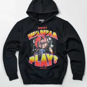New Chucky Wanna Play Graphic Print Hoodie Hoodies | Hoodies
