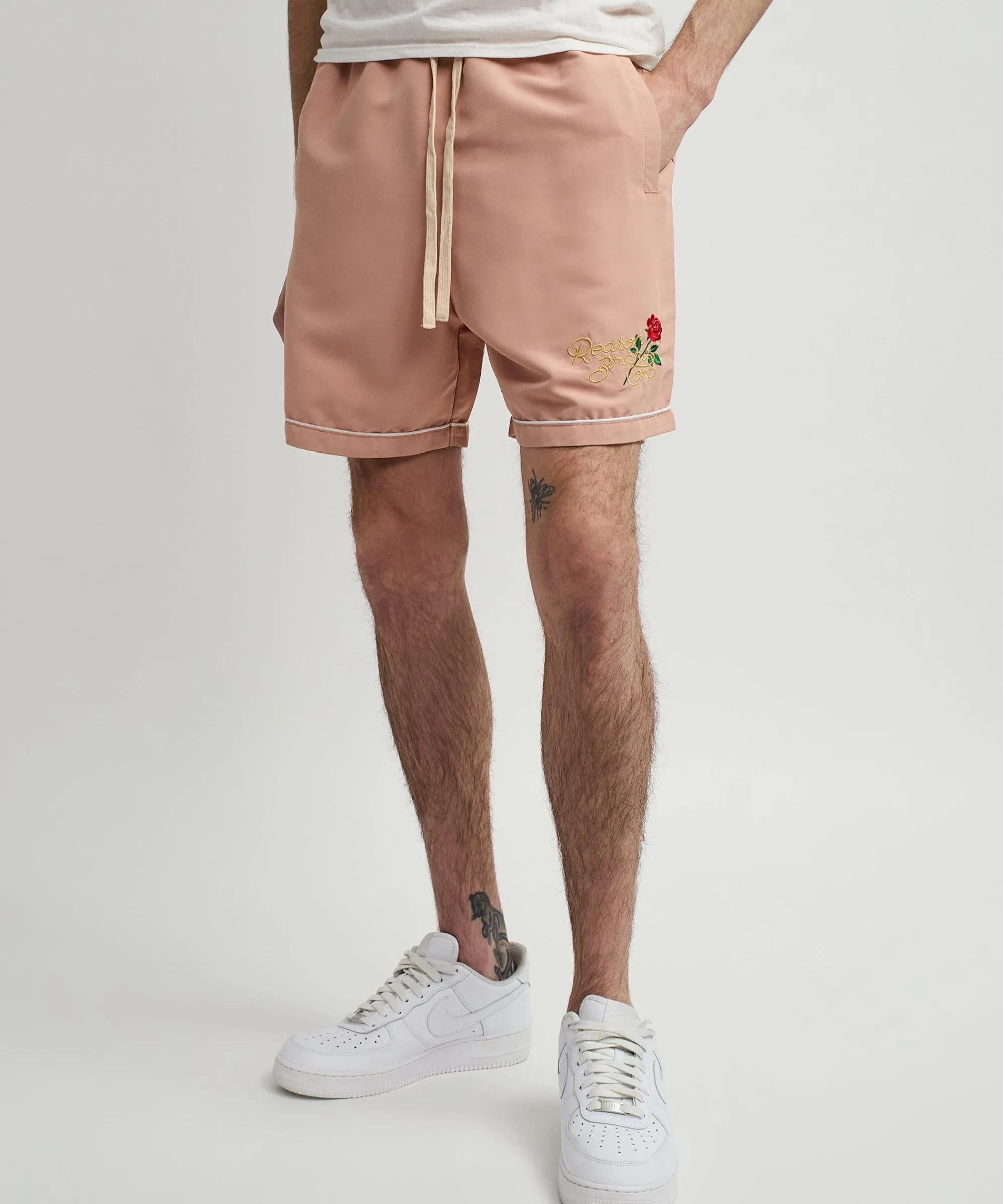 clubmaster_embroidered_shorts__sand_0.webp Store Clubmaster Embroidered Shorts - Sand Shop All Bottoms | Shorts