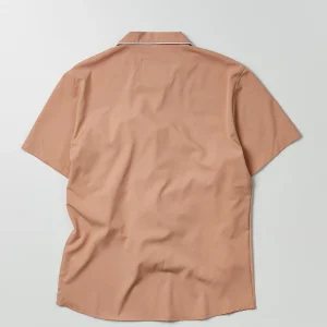 Clearance Clubmaster Short Sleeve Embroidered Button Down Shirt - Sand Button Downs