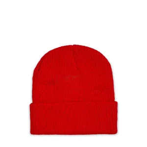 Store Cozy Henny Embroidered Patch Beanie - Red Hats | Beanies