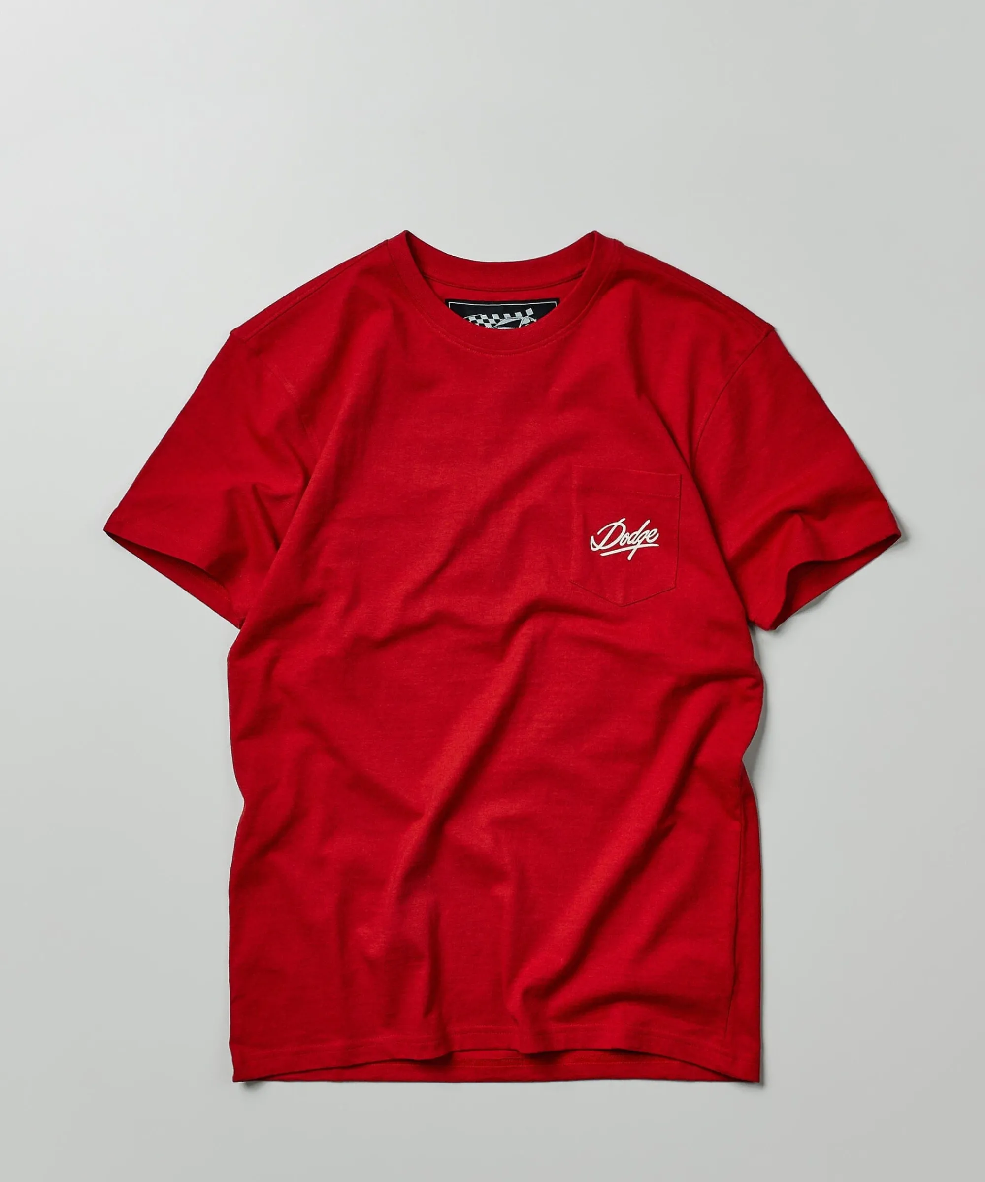 dodge_demon__pocket_short_sleeve_tee__red_1.webp Clearance Dodge Demon 1947 Pocket Short Sleeve Tee - Red Graphic Tees