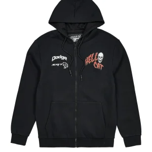 Flash Sale Dodge Hellcat Full Zip Back Print Hoodie - Black Hoodies | Hoodies