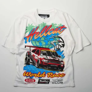 Flash Sale Dodge Hellcat Racing Box Short Sleeve Tee - White Graphic Tees