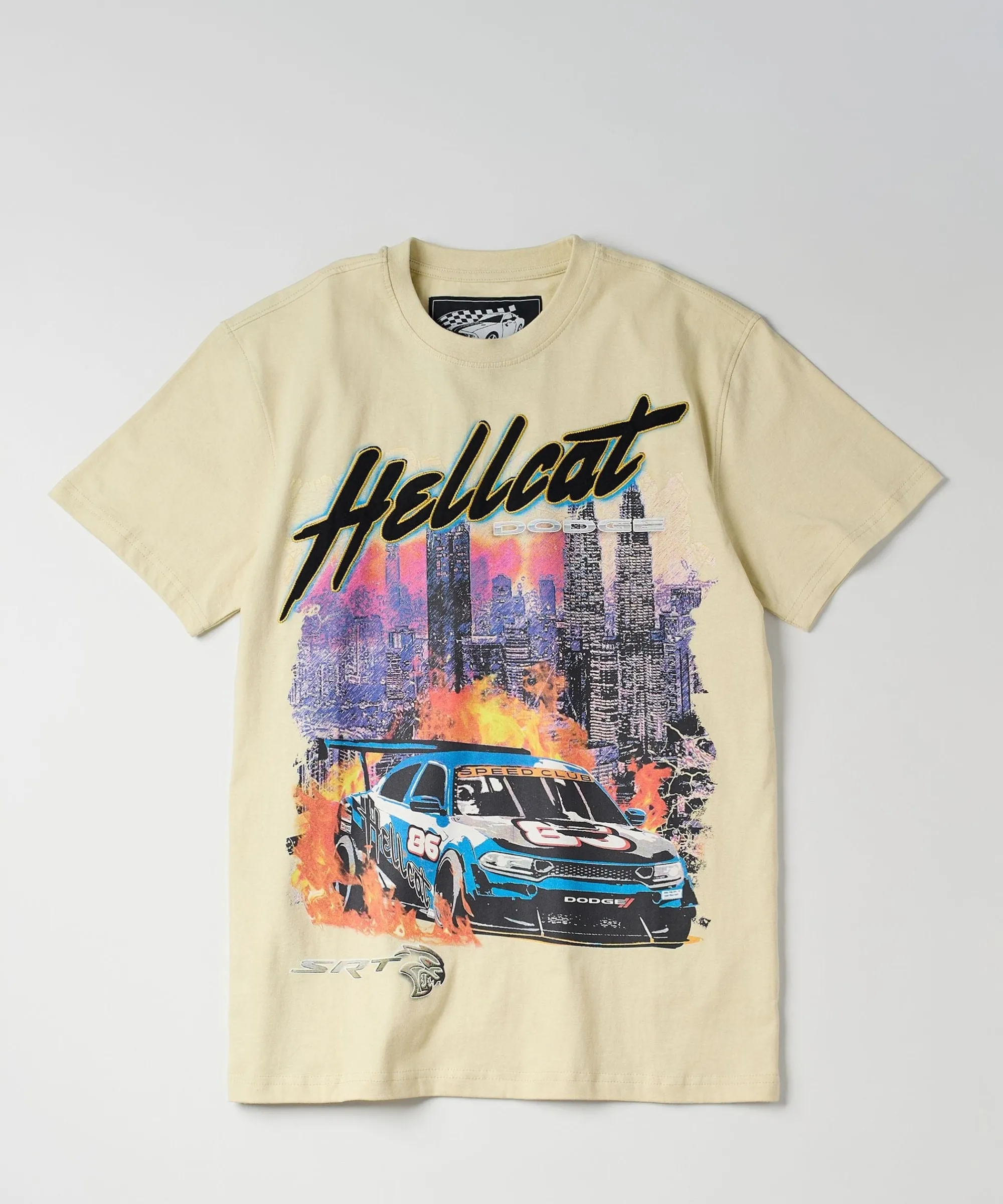 dodge_hellcat_short_sleeve_tee__khaki_0.webp Discount Dodge Hellcat Short Sleeve Tee - Khaki Graphic Tees