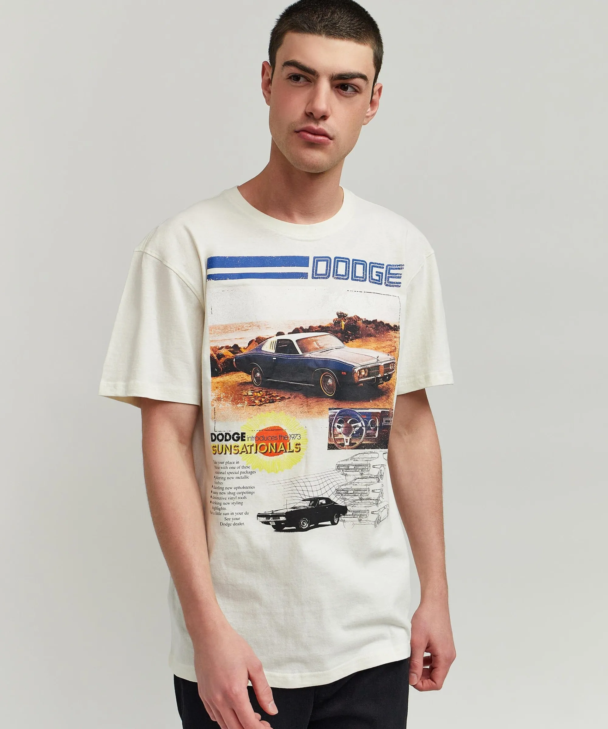 dodge_retro_short_sleeve_tee__cream_2.webp Flash Sale Dodge Retro Short Sleeve Tee - Cream Graphic Tees