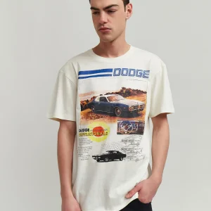 Flash Sale Dodge Retro Short Sleeve Tee - Cream Graphic Tees