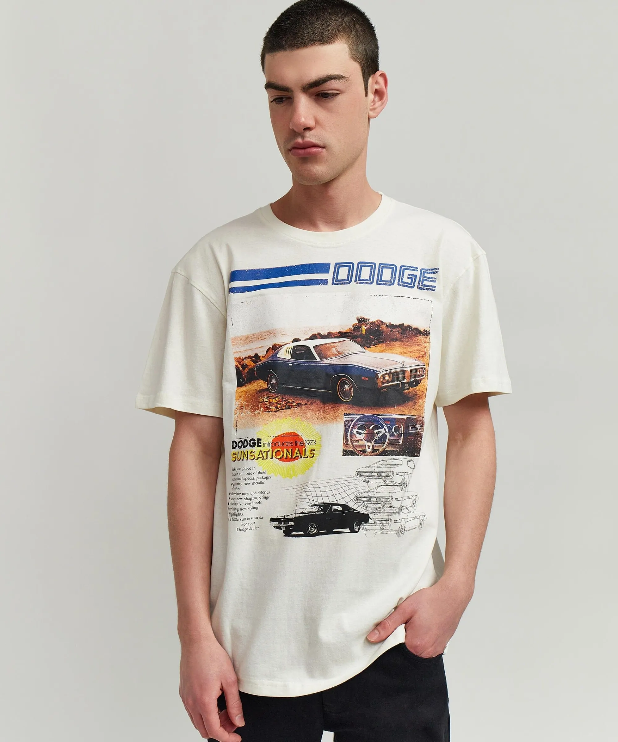 dodge_retro_short_sleeve_tee__cream_4.webp Flash Sale Dodge Retro Short Sleeve Tee - Cream Graphic Tees