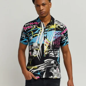 Clearance Don't Quit Allover Print Short Sleeve Shirt Button Downs