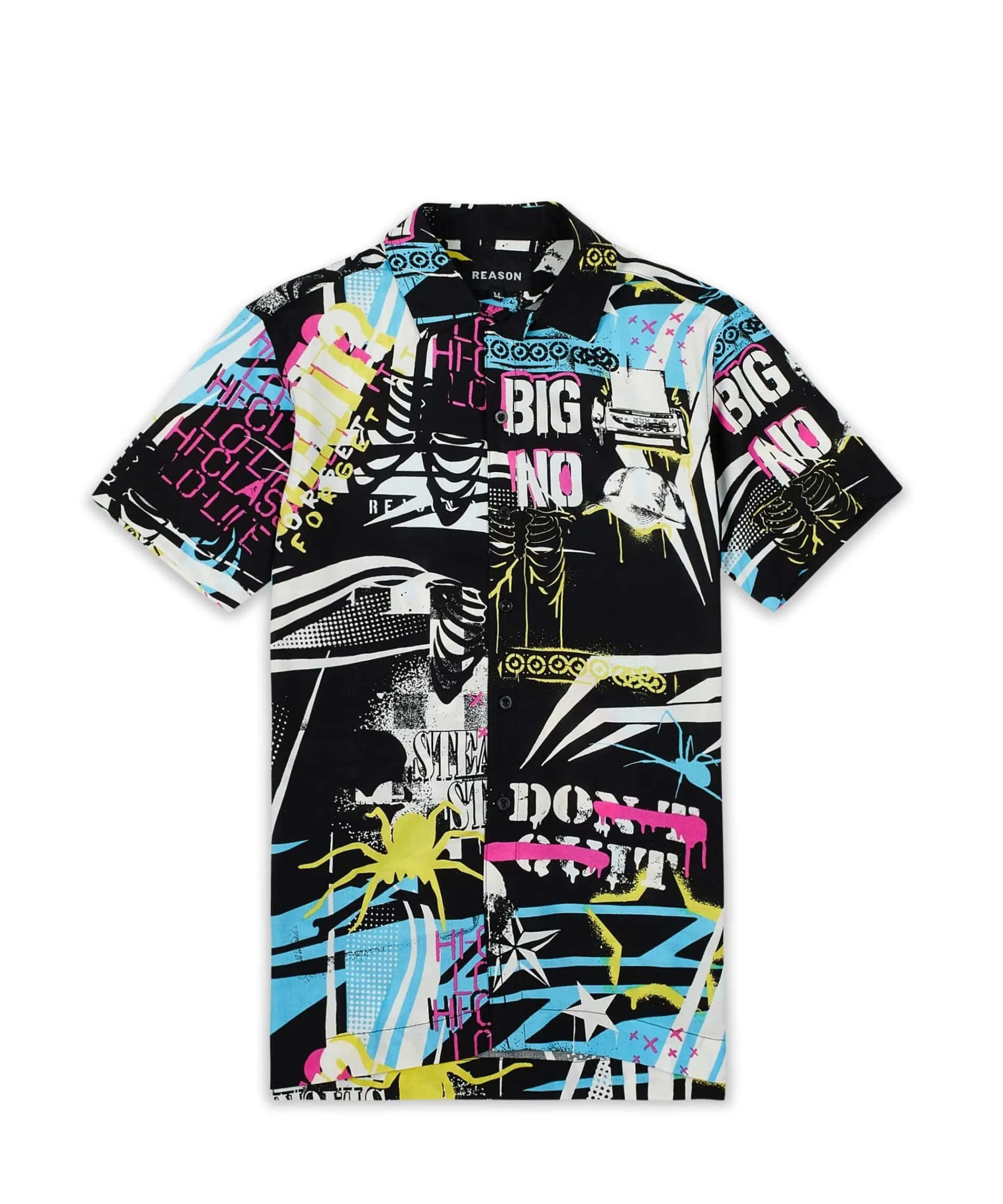 dont_quit_allover_print_short_sleeve_shirt_1.webp Clearance Don't Quit Allover Print Short Sleeve Shirt Button Downs