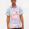 Cheap Drift Allover Print Short Sleeve Shirt Button Downs