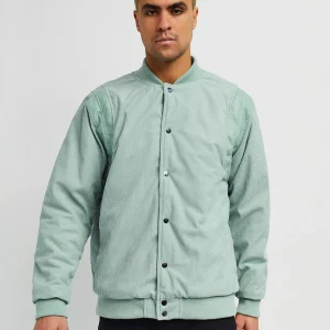 Outlet Elevate Corduroy Jacket - Aqua Bomber Jackets