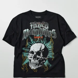 Cheap Faded Memories Tour Oversized Short Sleeve Tee - Black Oversized Tees | Graphic Tees