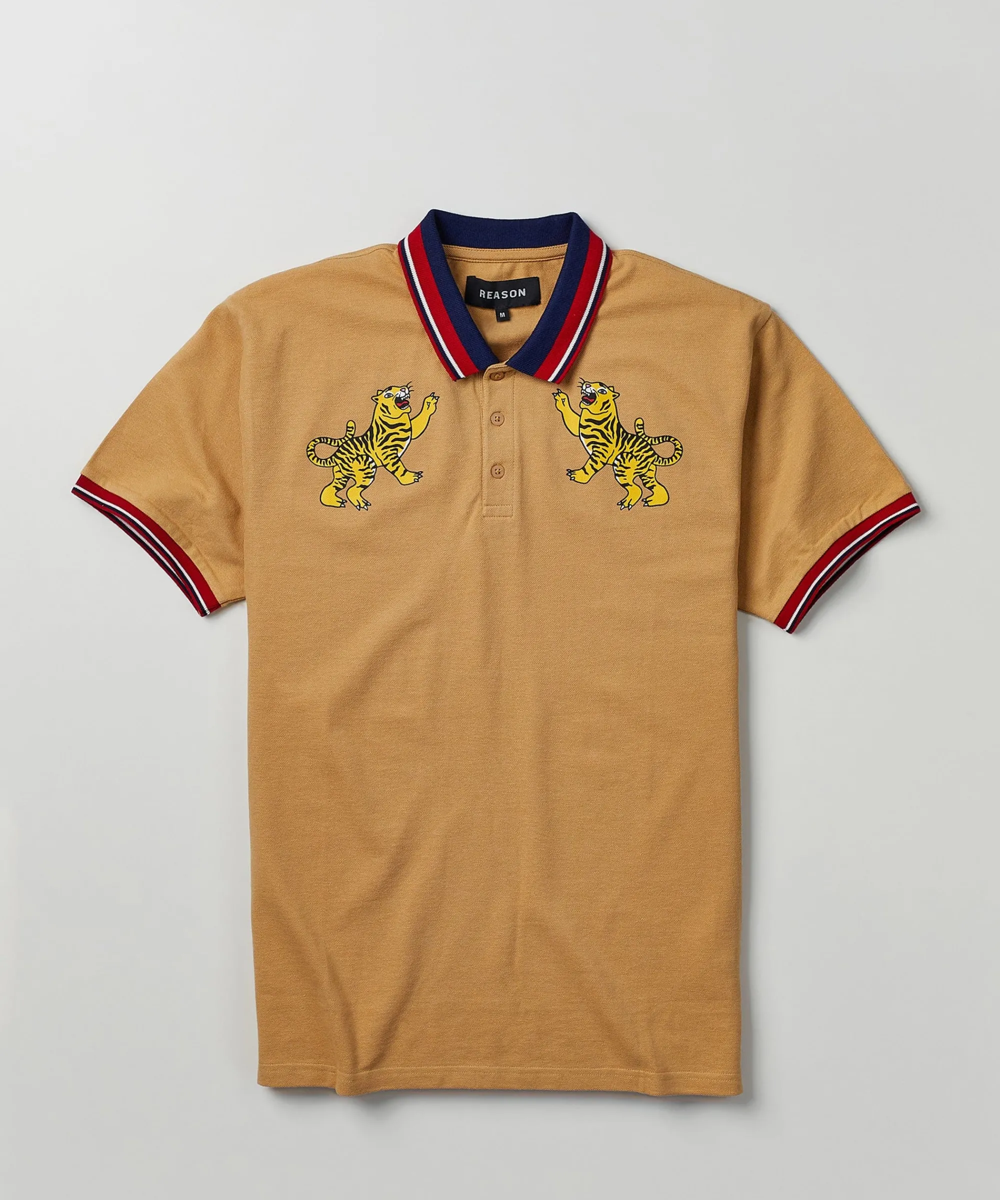 fearless_tiger_embroidered_polo_shirt__khaki_0.webp Store Fearless Tiger Embroidered Polo Shirt - Khaki Graphic Tees | Polos