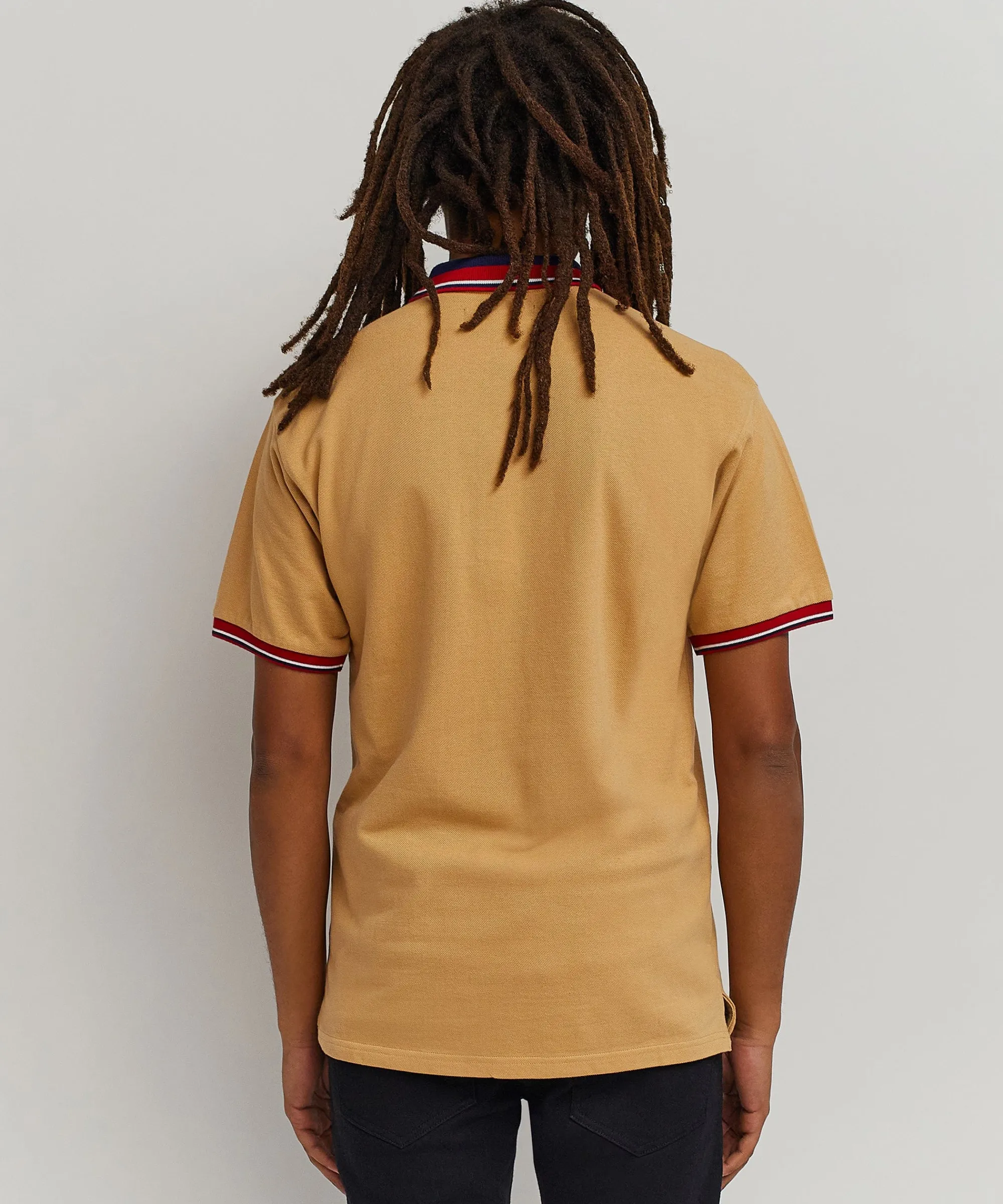 fearless_tiger_embroidered_polo_shirt__khaki_5.webp Store Fearless Tiger Embroidered Polo Shirt - Khaki Graphic Tees | Polos
