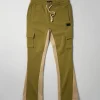 Shop Flare Fleece Sweatpants - Olive Green Sweatpants