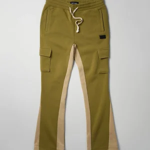 Shop Flare Fleece Sweatpants - Olive Green Sweatpants