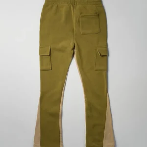 Shop Flare Fleece Sweatpants - Olive Green Sweatpants
