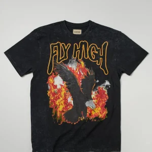 Discount Fly High Short Sleeve Tee - Black Graphic Tees