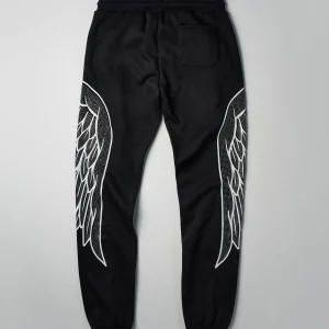 Online Fly Higher Fleece Rhinestone Pants - Black Sweatpants