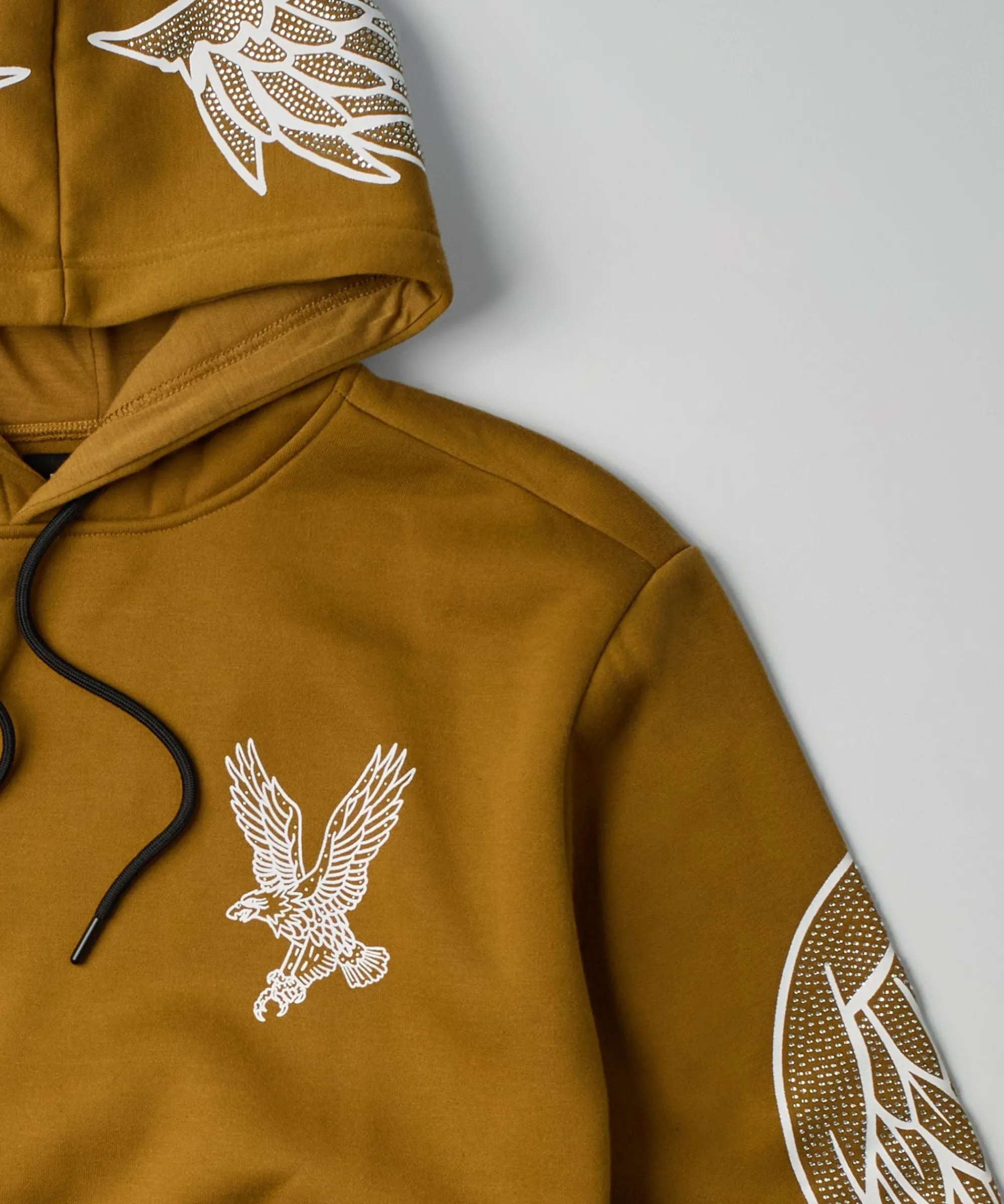fly_higher_rhinestone_hoodie__olive_green_3.webp Discount Fly Higher Rhinestone Hoodie - Olive Green Hoodies | Hoodies