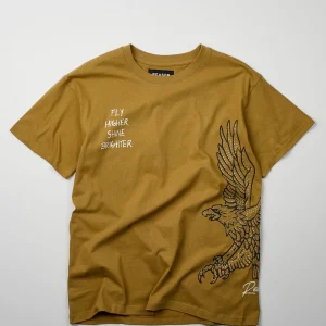 Flash Sale Fly Higher Rhinestone Short Sleeve Tee - Olive Green Graphic Tees