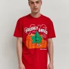 Best Freshly Baked Short Sleeve Graphic Print Tee - Red Graphic Tees