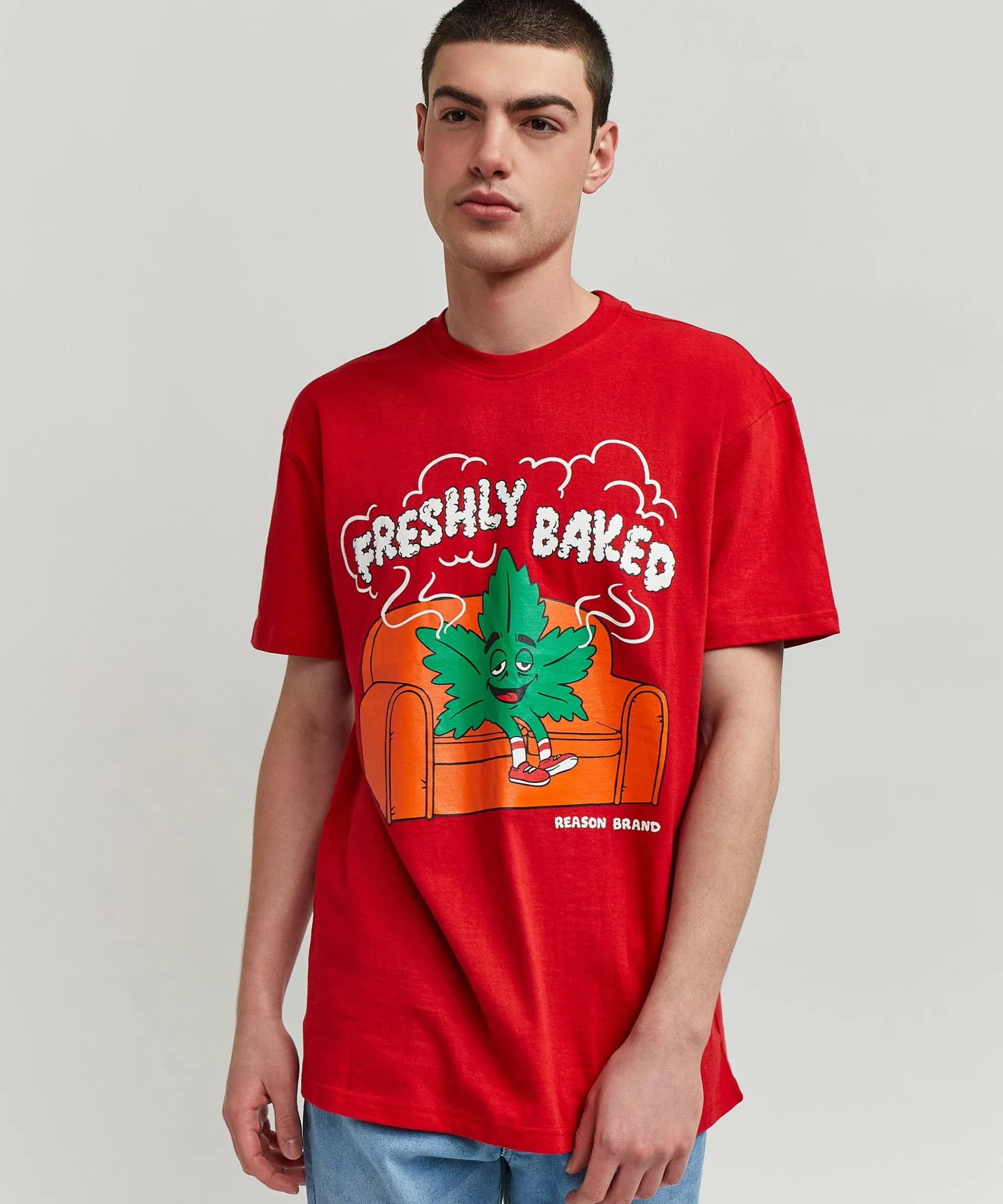 freshly_baked_short_sleeve_graphic_print_tee__red_2.webp Best Freshly Baked Short Sleeve Graphic Print Tee - Red Graphic Tees