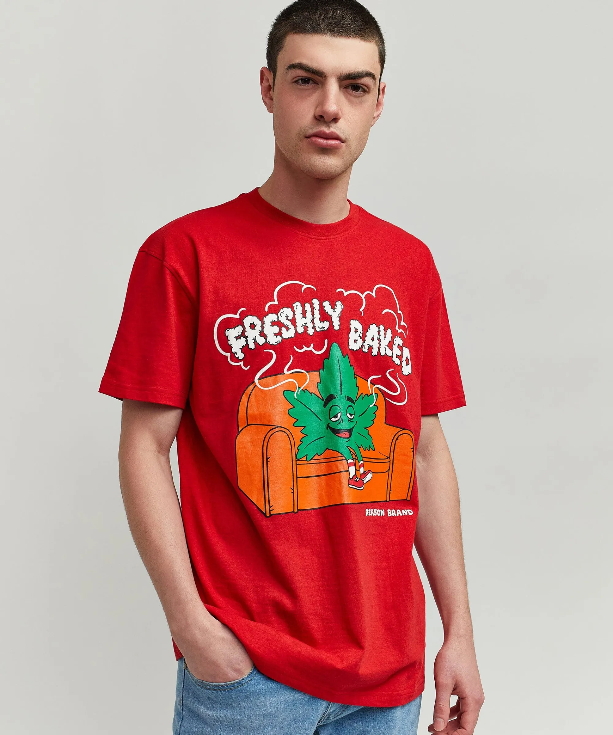 freshly_baked_short_sleeve_graphic_print_tee__red_3.webp Best Freshly Baked Short Sleeve Graphic Print Tee - Red Graphic Tees