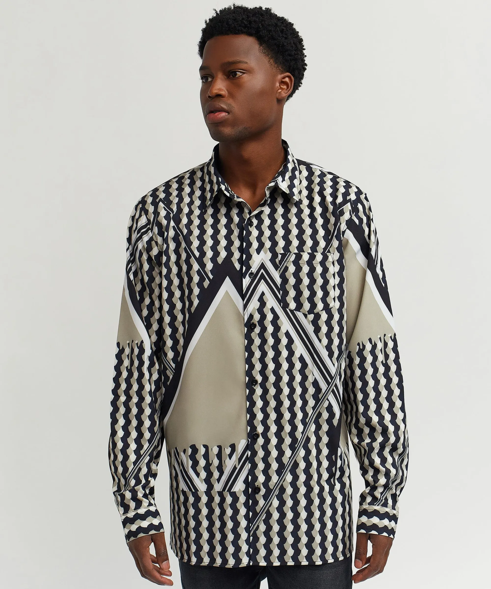 geo_print_long_sleeve_woven_shirt_0.webp Discount Geo Print Long Sleeve Woven Shirt Button Downs