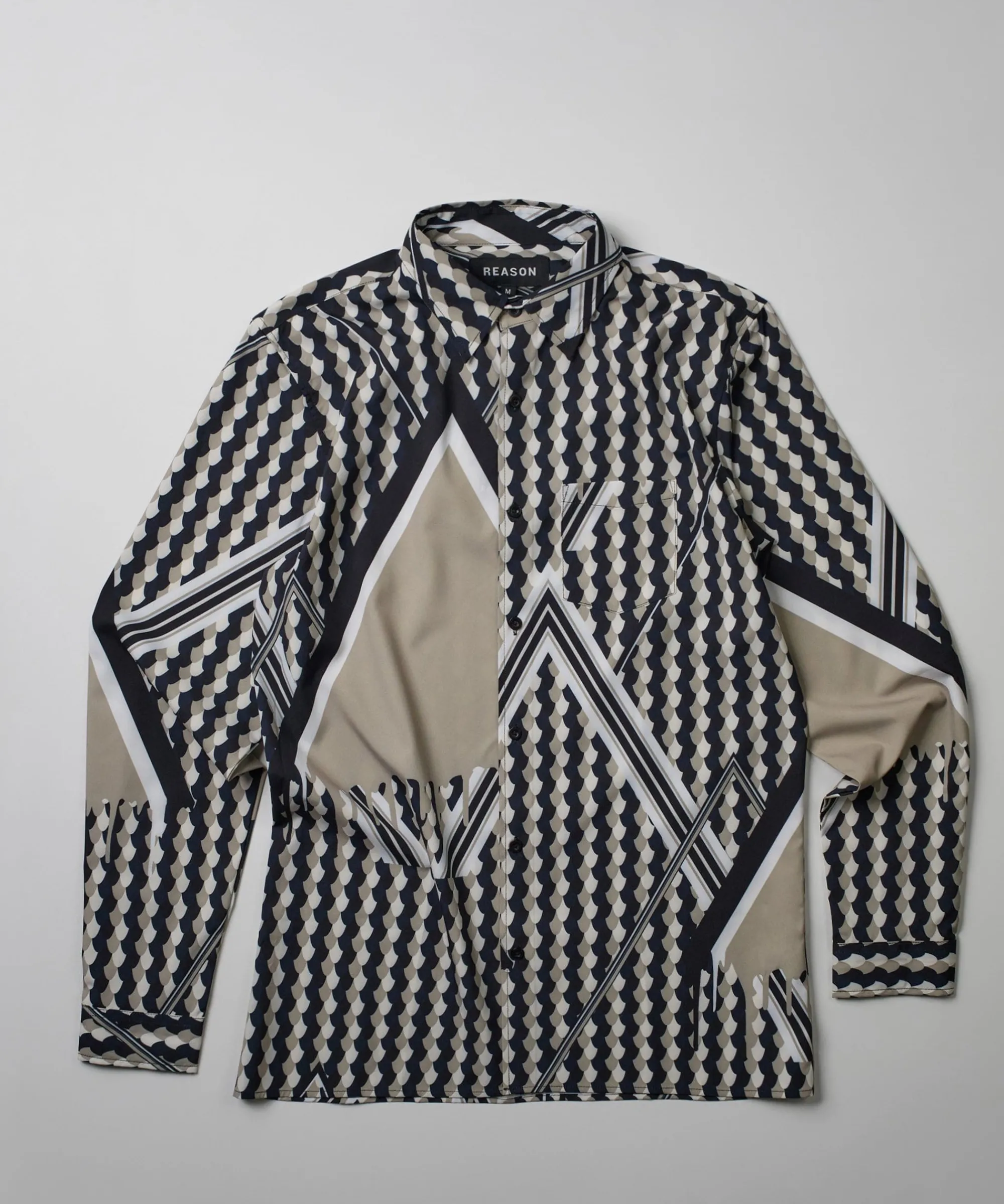 geo_print_long_sleeve_woven_shirt_1.webp Discount Geo Print Long Sleeve Woven Shirt Button Downs