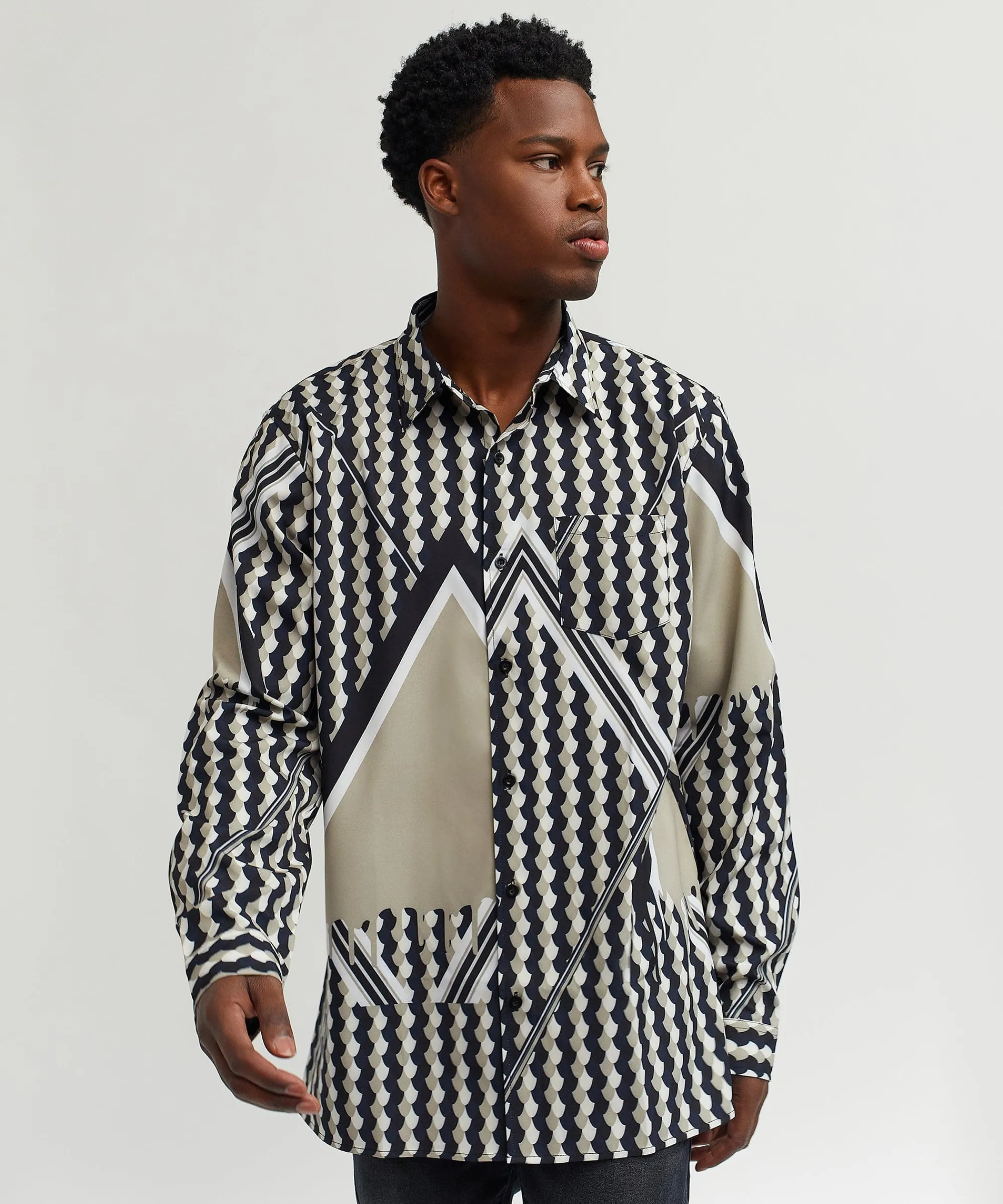 geo_print_long_sleeve_woven_shirt_6.webp Discount Geo Print Long Sleeve Woven Shirt Button Downs