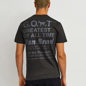 Cheap Goat Utility Stretch Tech Nylon Cargo Short Sleeve Tee Shirt - Black Graphic Tees