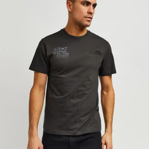 Cheap Goat Utility Stretch Tech Nylon Cargo Short Sleeve Tee Shirt - Black Graphic Tees