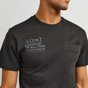 Cheap Goat Utility Stretch Tech Nylon Cargo Short Sleeve Tee Shirt - Black Graphic Tees
