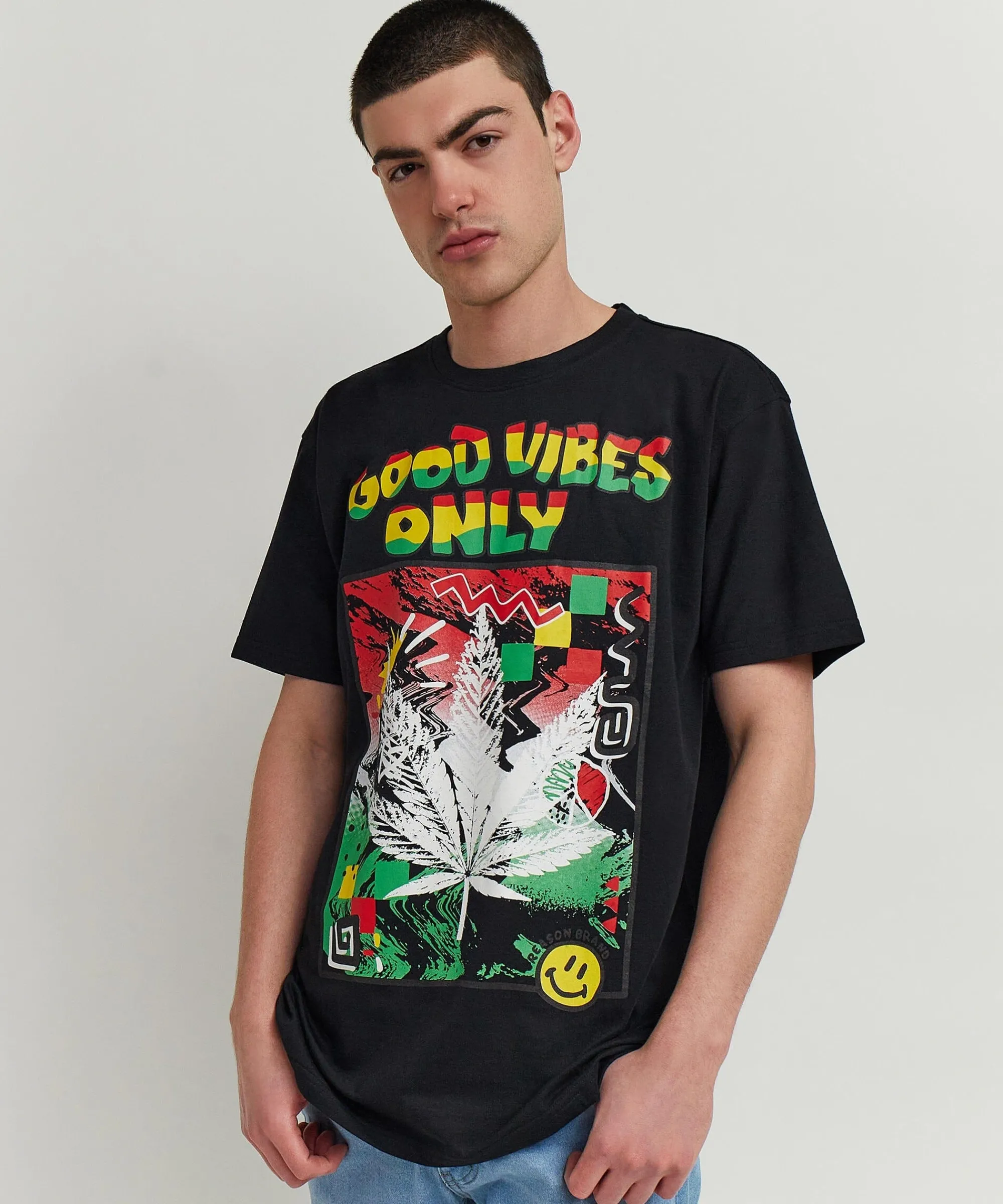 good_vibes_only_short_sleeve_tee__black_0.webp Flash Sale Good Vibes Only Short Sleeve Tee - Black Graphic Tees