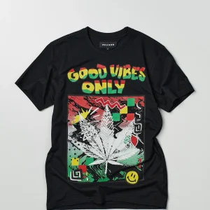Flash Sale Good Vibes Only Short Sleeve Tee - Black Graphic Tees