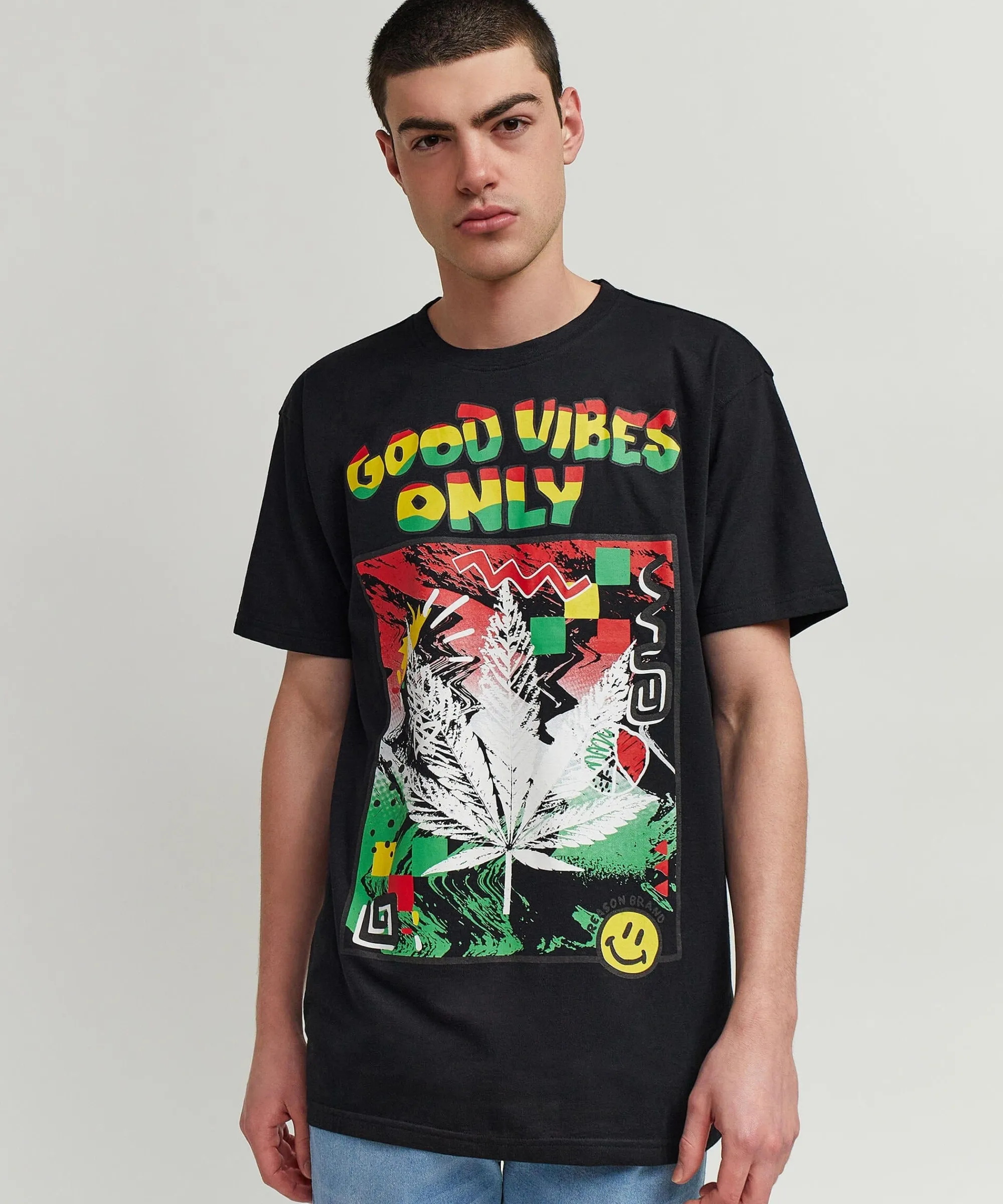 good_vibes_only_short_sleeve_tee__black_4.webp Flash Sale Good Vibes Only Short Sleeve Tee - Black Graphic Tees