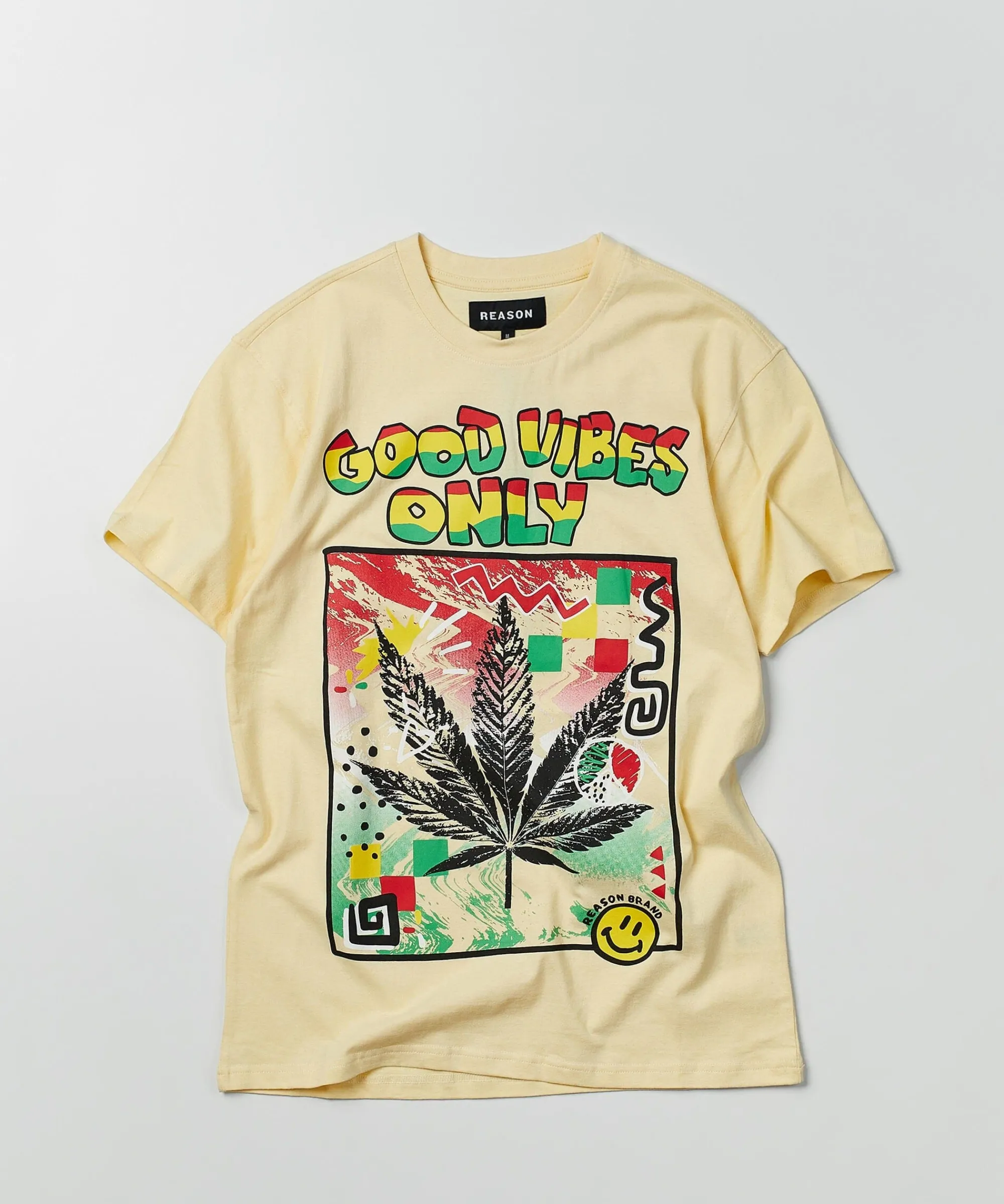 good_vibes_only_short_sleeve_tee__khaki_1.webp Discount Good Vibes Only Short Sleeve Tee - Khaki Graphic Tees