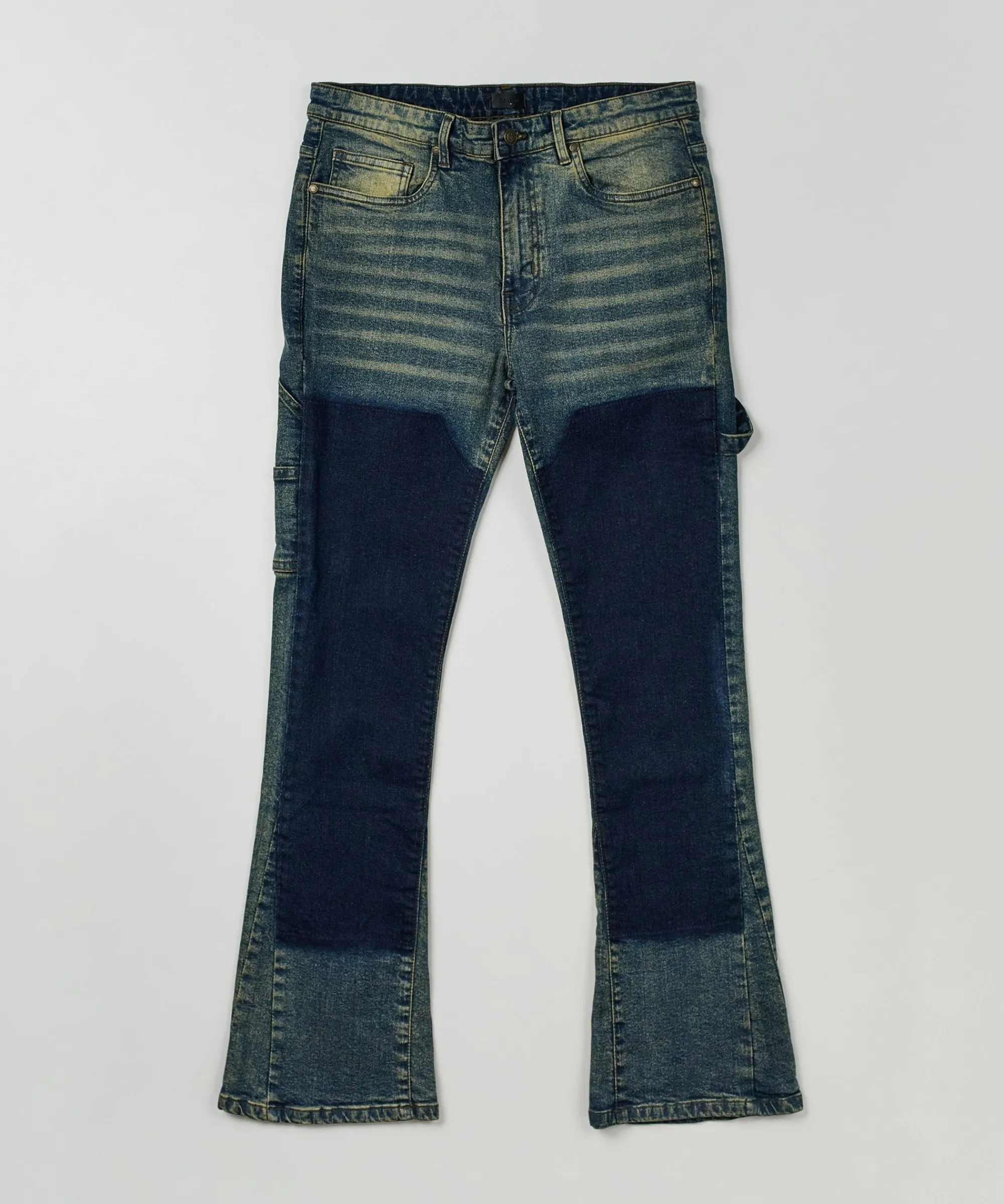 greater_fifth_carpenter_flare_denim_jeans__medium_blue_0.webp Online Greater Fifth Carpenter Flare Denim Jeans - Medium Blue Denim Jeans | Shop All Bottoms