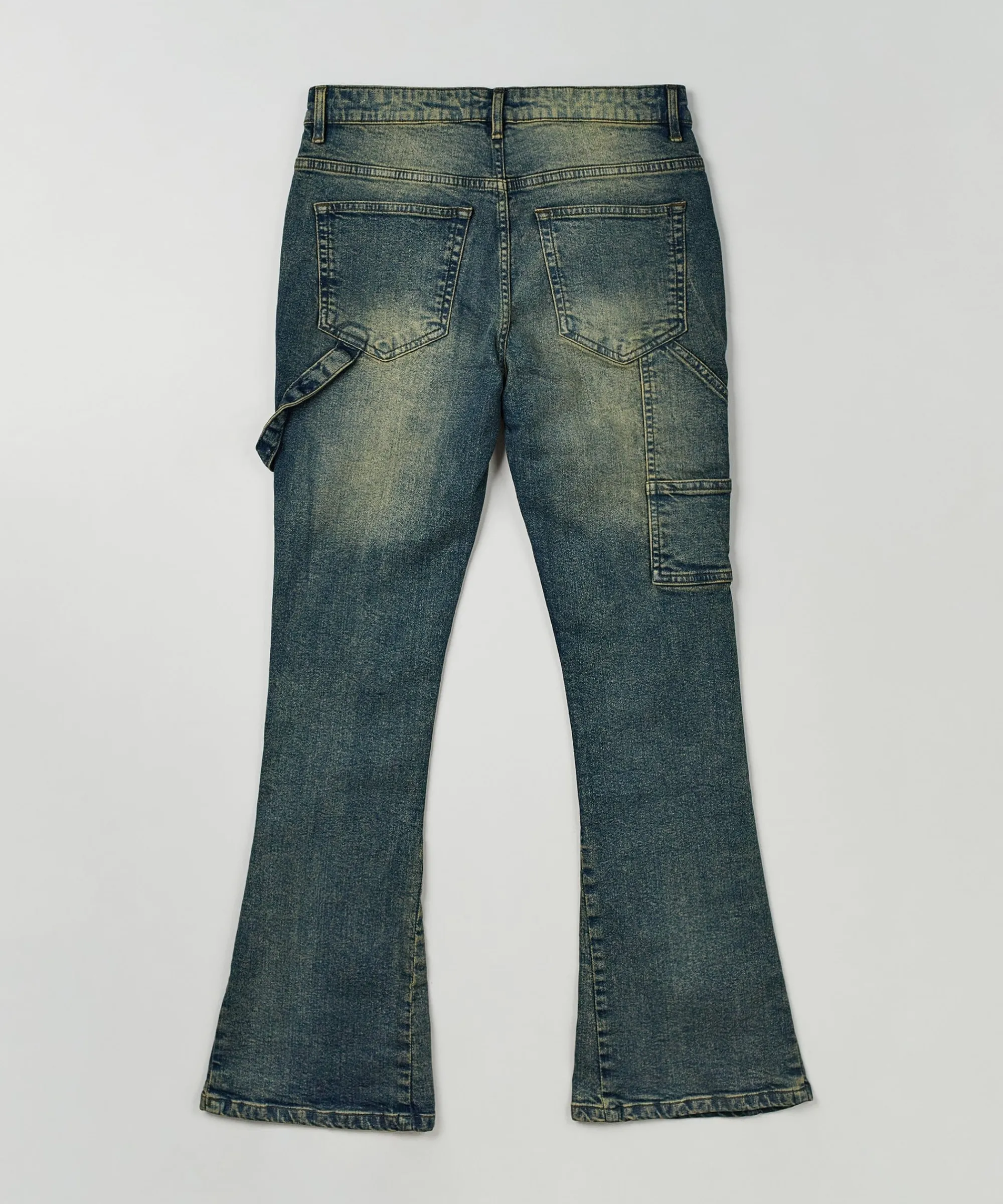 greater_fifth_carpenter_flare_denim_jeans__medium_blue_1.webp Online Greater Fifth Carpenter Flare Denim Jeans - Medium Blue Denim Jeans | Shop All Bottoms