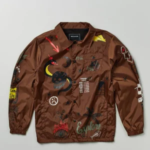 Cheap Gritty Coaches Jacket - Brown Lightweight Jackets