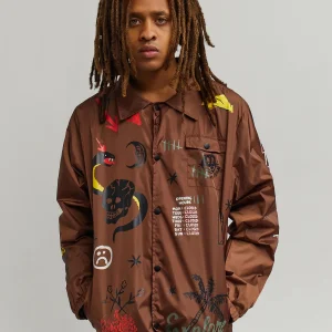 Cheap Gritty Coaches Jacket - Brown Lightweight Jackets
