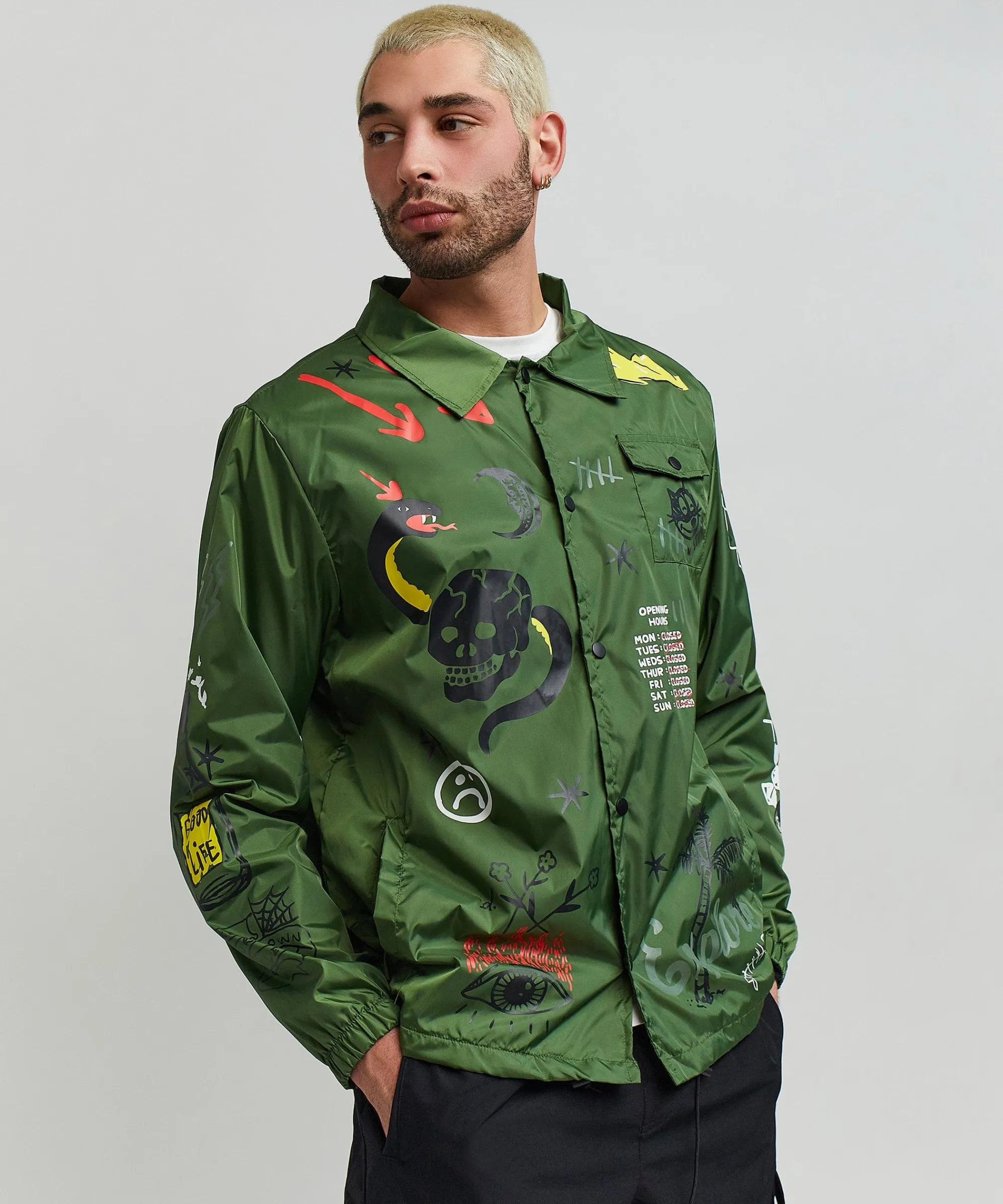 gritty_coaches_jacket__olive_green_4.webp Fashion Gritty Coaches Jacket - Olive Green Lightweight Jackets