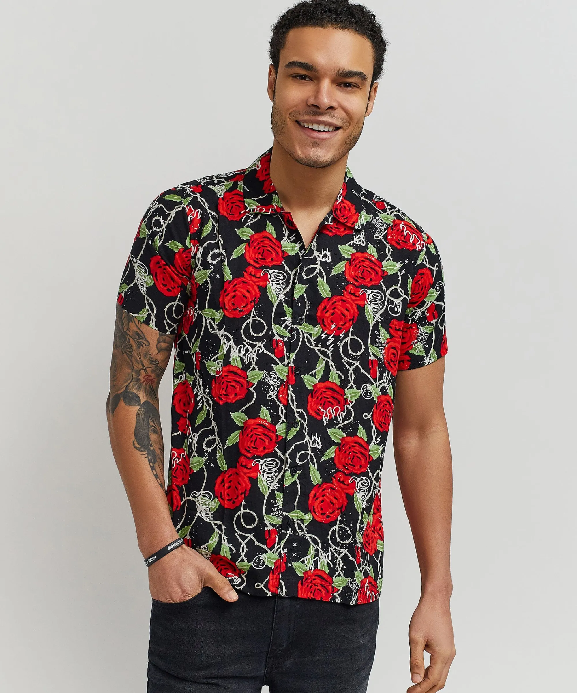 harper_rose_allover_print_short_sleeve_shirt_0.webp Best Sale Harper Rose Allover Print Short Sleeve Shirt Button Downs
