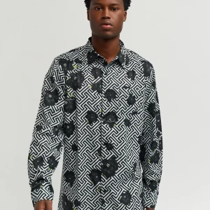 Best Sale Harwood Allover Print Viscose Long Sleeve Woven Shirt Button Downs