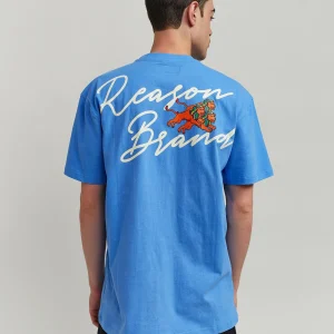 Online Heart Broken Short Sleeve Tee - Blue Graphic Tees