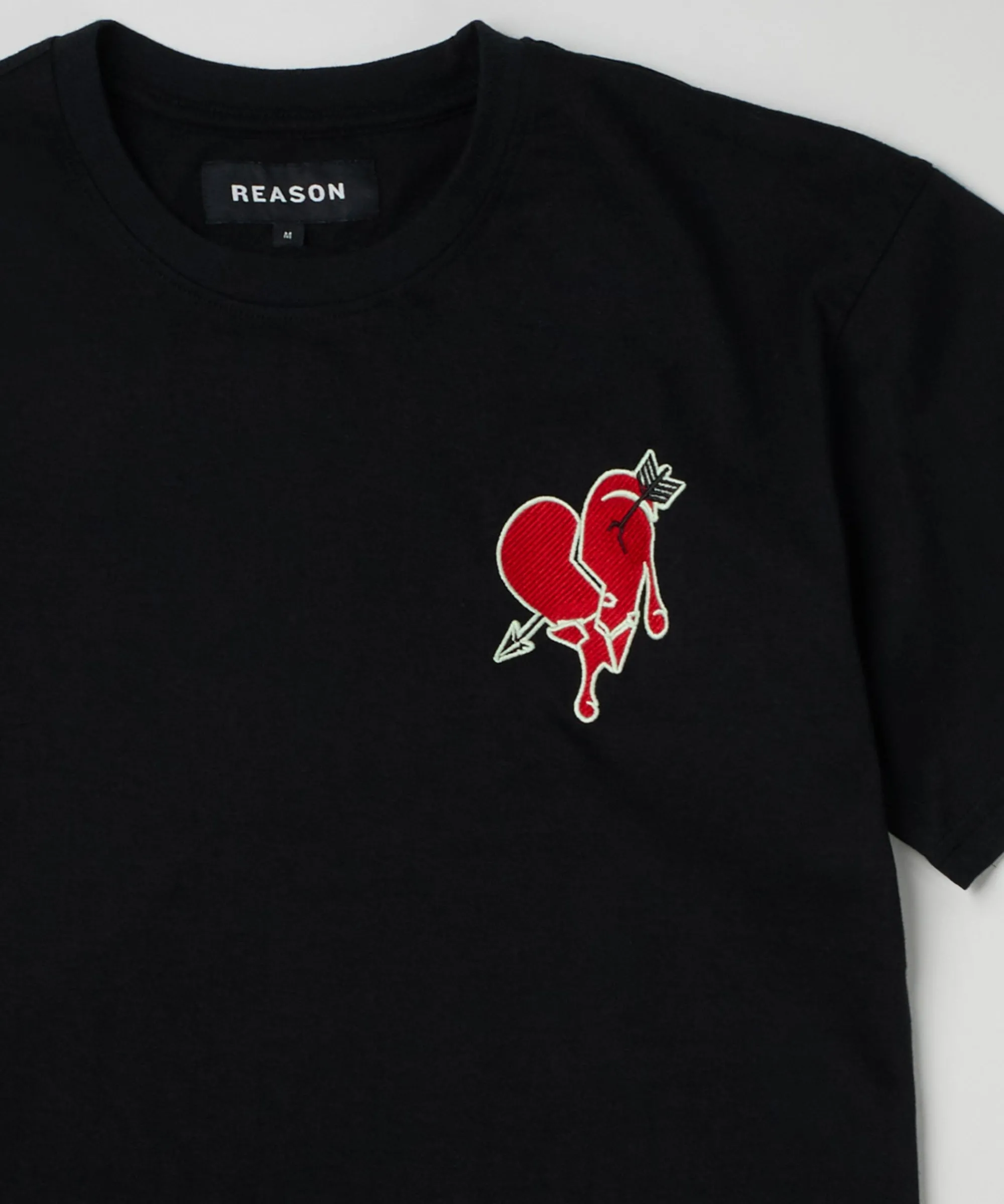 heartless_embroidered_short_sleeve_tee__black_1.webp Discount Heartless Embroidered Short Sleeve Tee - Black Graphic Tees