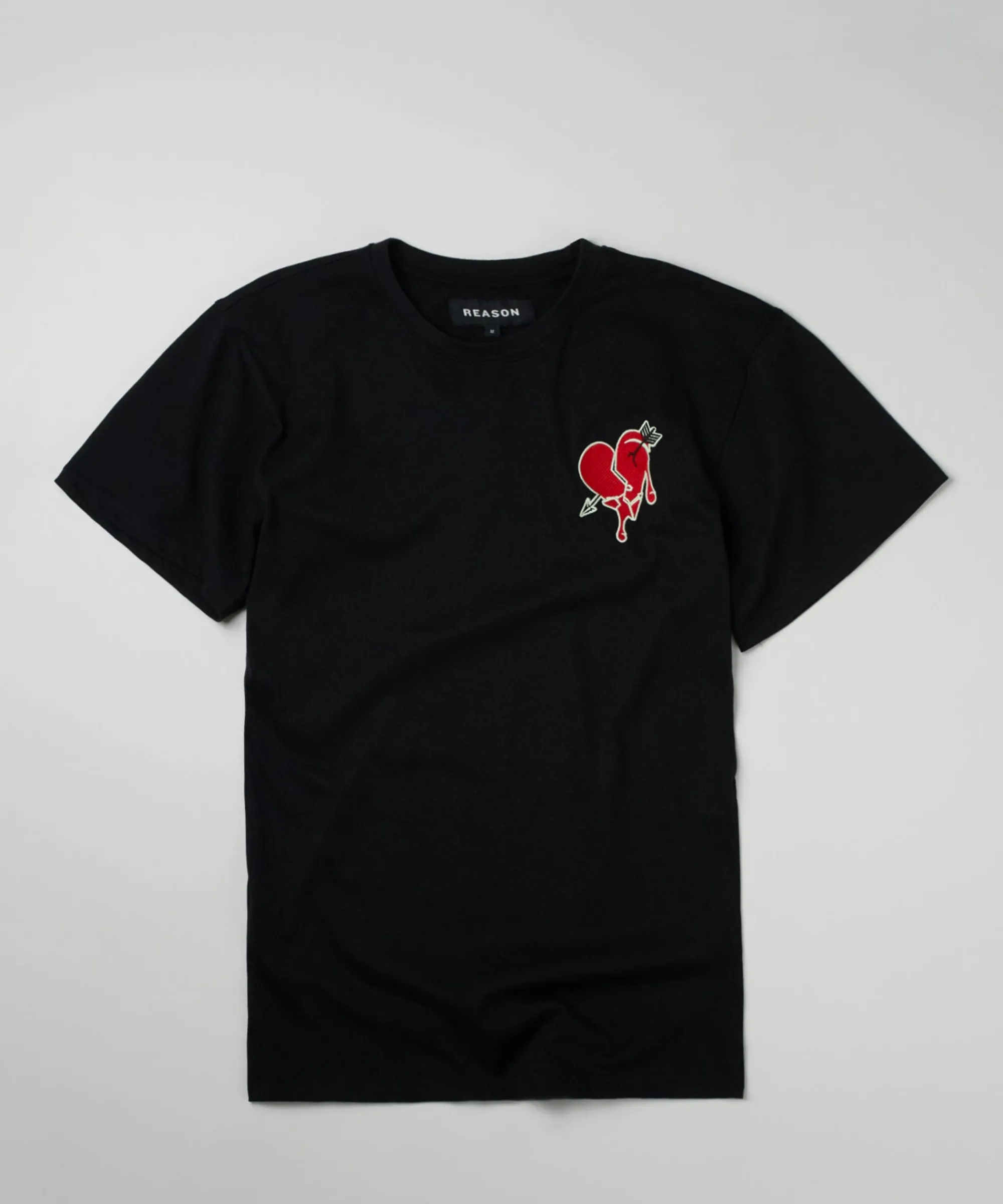 heartless_embroidered_short_sleeve_tee__black_2.webp Discount Heartless Embroidered Short Sleeve Tee - Black Graphic Tees