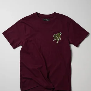 Cheap Heartless Embroidered Short Sleeve Tee - Burgundy Graphic Tees